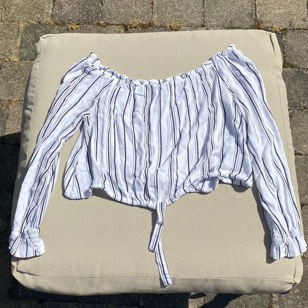 Kendall & Kylie Black and White stripe Top